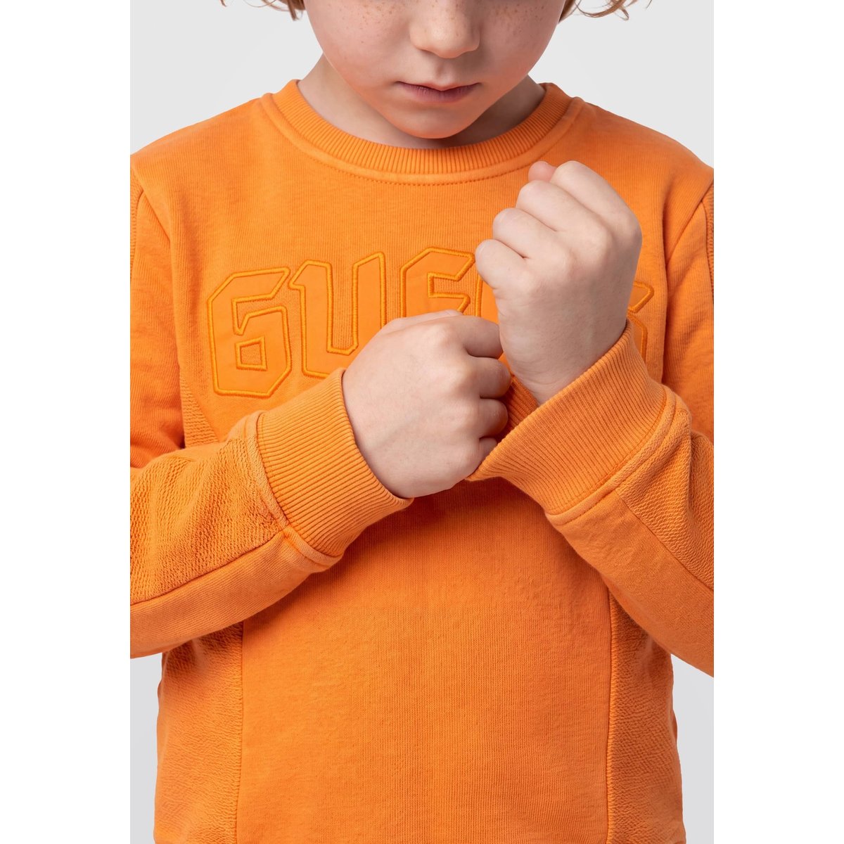 Sweat-Shirt Brodé orange, GUESS KIDS