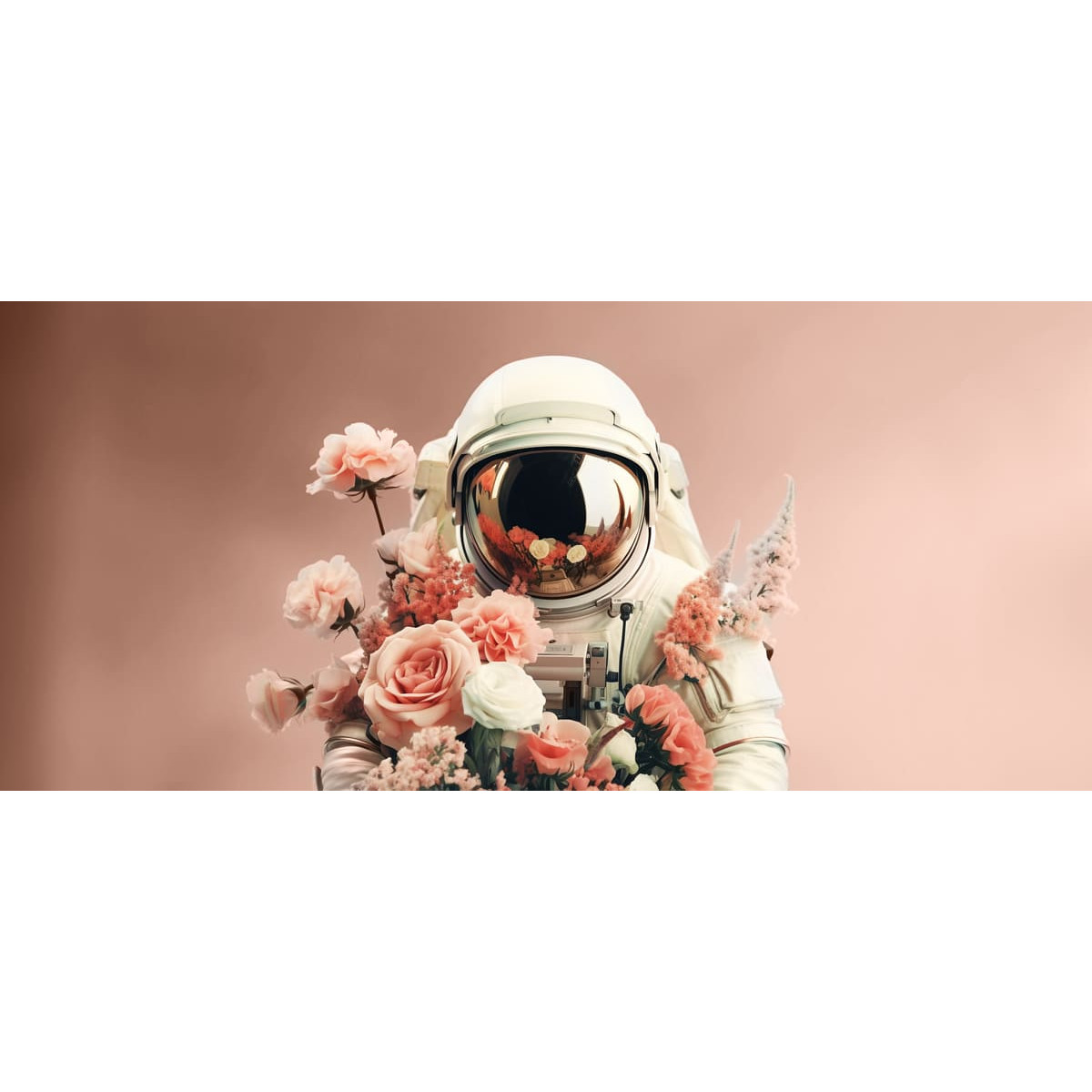 Tableau Mural Astronaute Floral ILLUSION tableau en verre synthétique, CEANOTHE