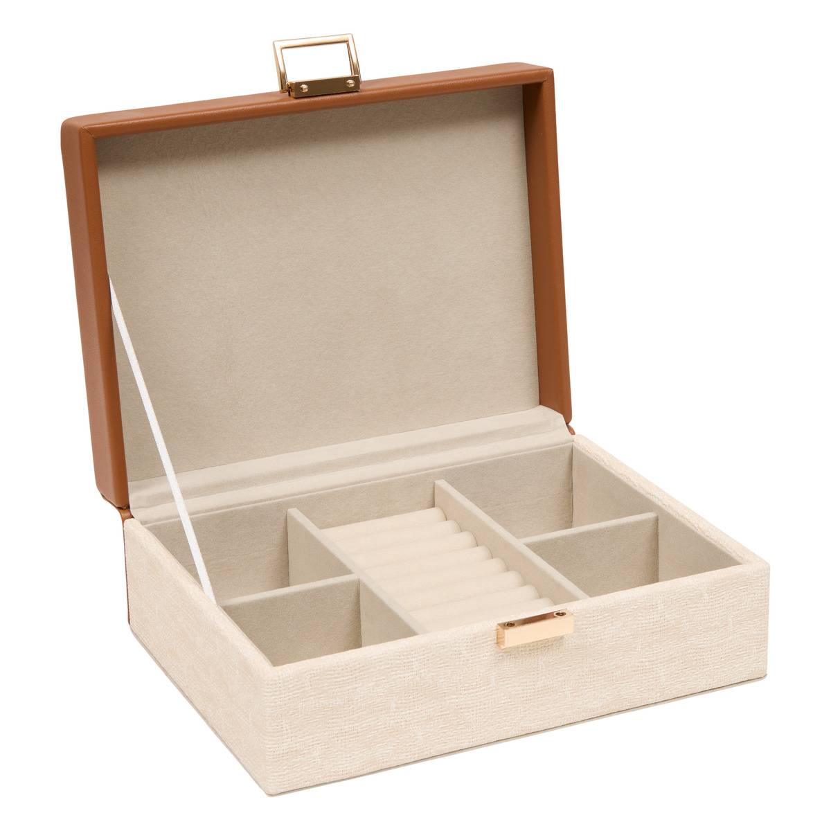 Boîte à bijoux rectangulaire WHISKY crème, ATMOSPHERA