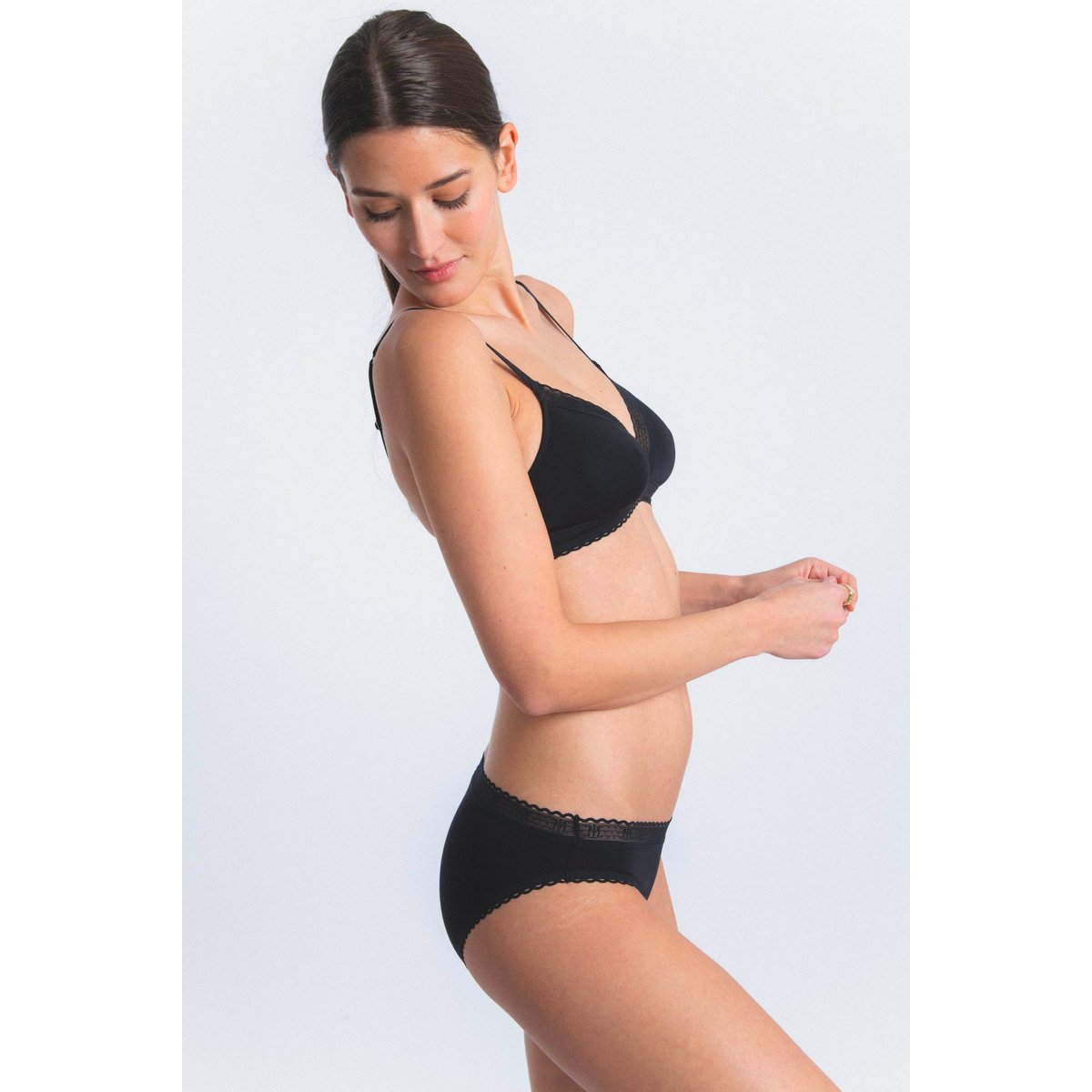 Soutien-gorge triangle issu de fibres végétales LA PETITE LEJABY noir, MAISON LEJABY