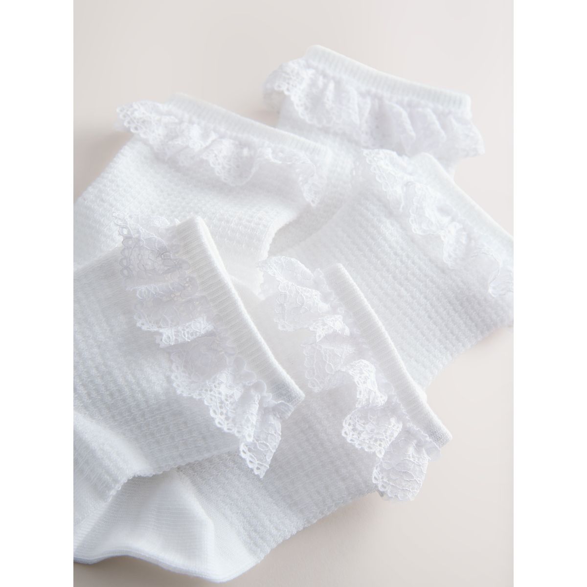 Socquettes coton à volants, 10 paires blanc, NEXT