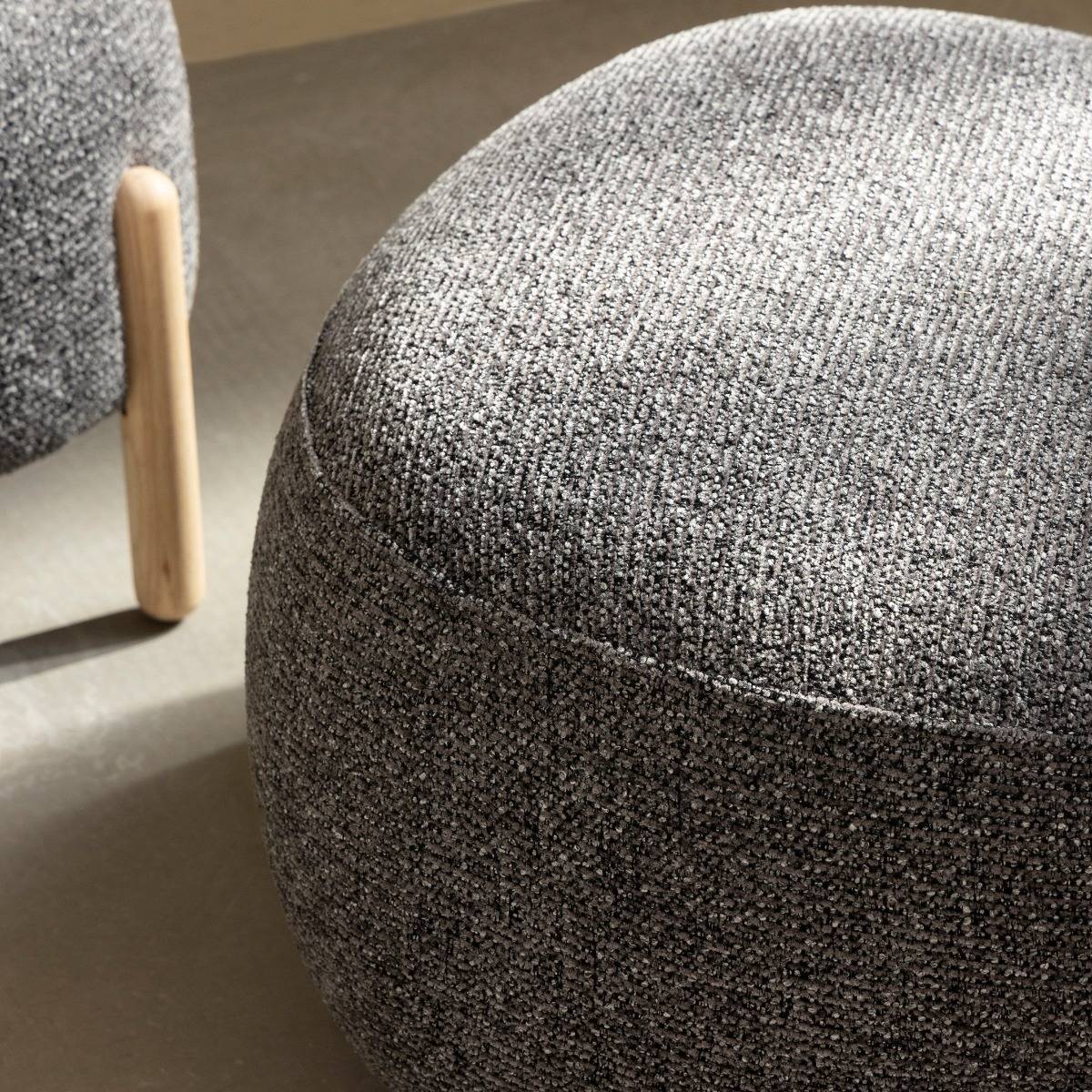 Fauteuil en tissu bouclette TÉRÉSIA gris, MADE IN MEUBLES 