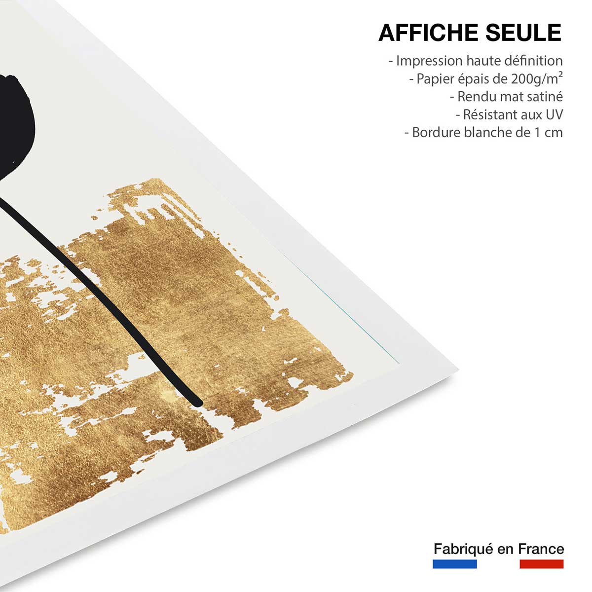 Poster fleur pollen doré affiche seule, HEXOA
