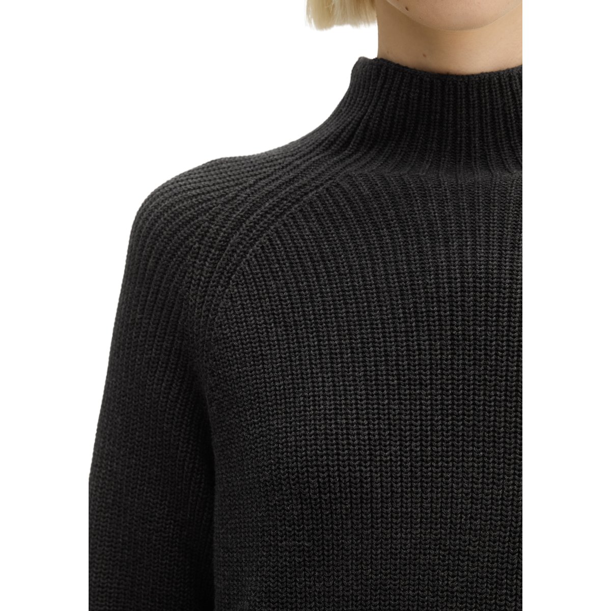 Pull en maille coupe classique en coton organique gris, MARC O'POLO