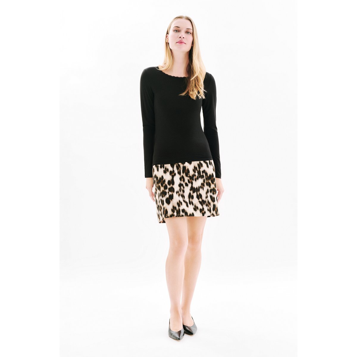 T-shirt Col rond EVA noir, CAROLL
