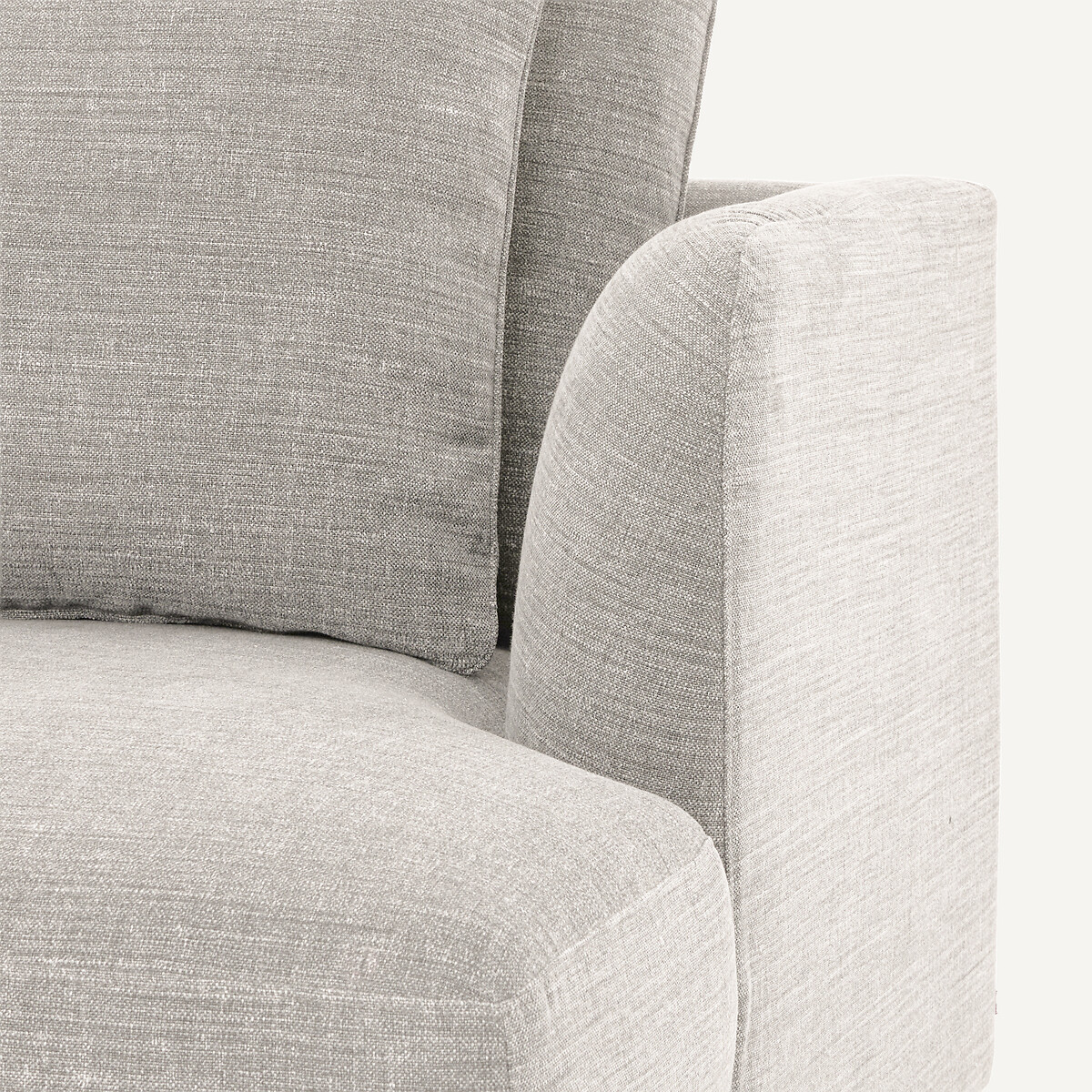 Rechtes Halbsofa, modular, aus Baumwolle und Leinen, TIBERIO beige, AM.PM