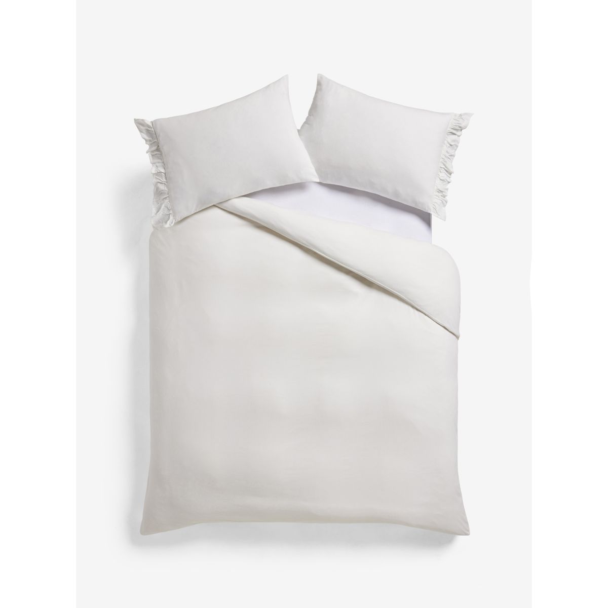 Parure housse de couette en coton brossé doux blanc, NEXT
