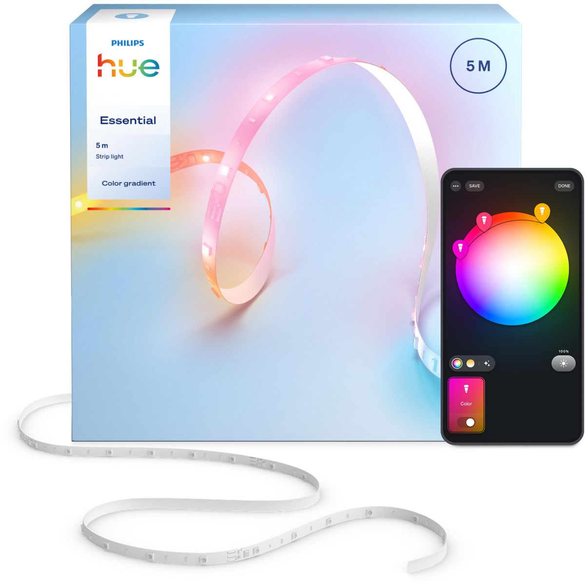 Bandeau LED Essential 5m Color couleur unique, PHILIPS HUE