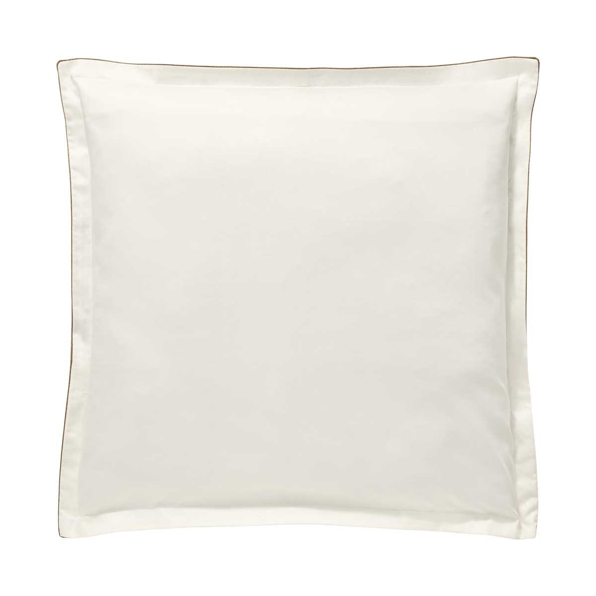 Taie d'oreiller imprimée en satin de coton bio, JARDIN DES SENS blanc hermine, ALEXANDRE TURPAULT
