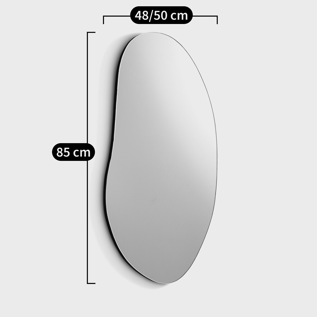 Miroir forme organique H85 cm, Biface transparent, LA REDOUTE INTERIEURS