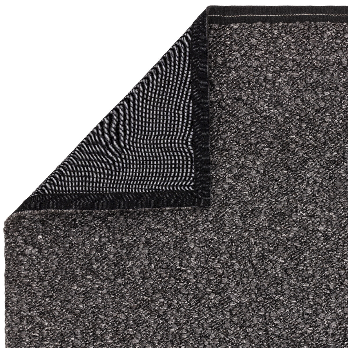 Boucle Textured Border Rug charcoal, SO'HOME
