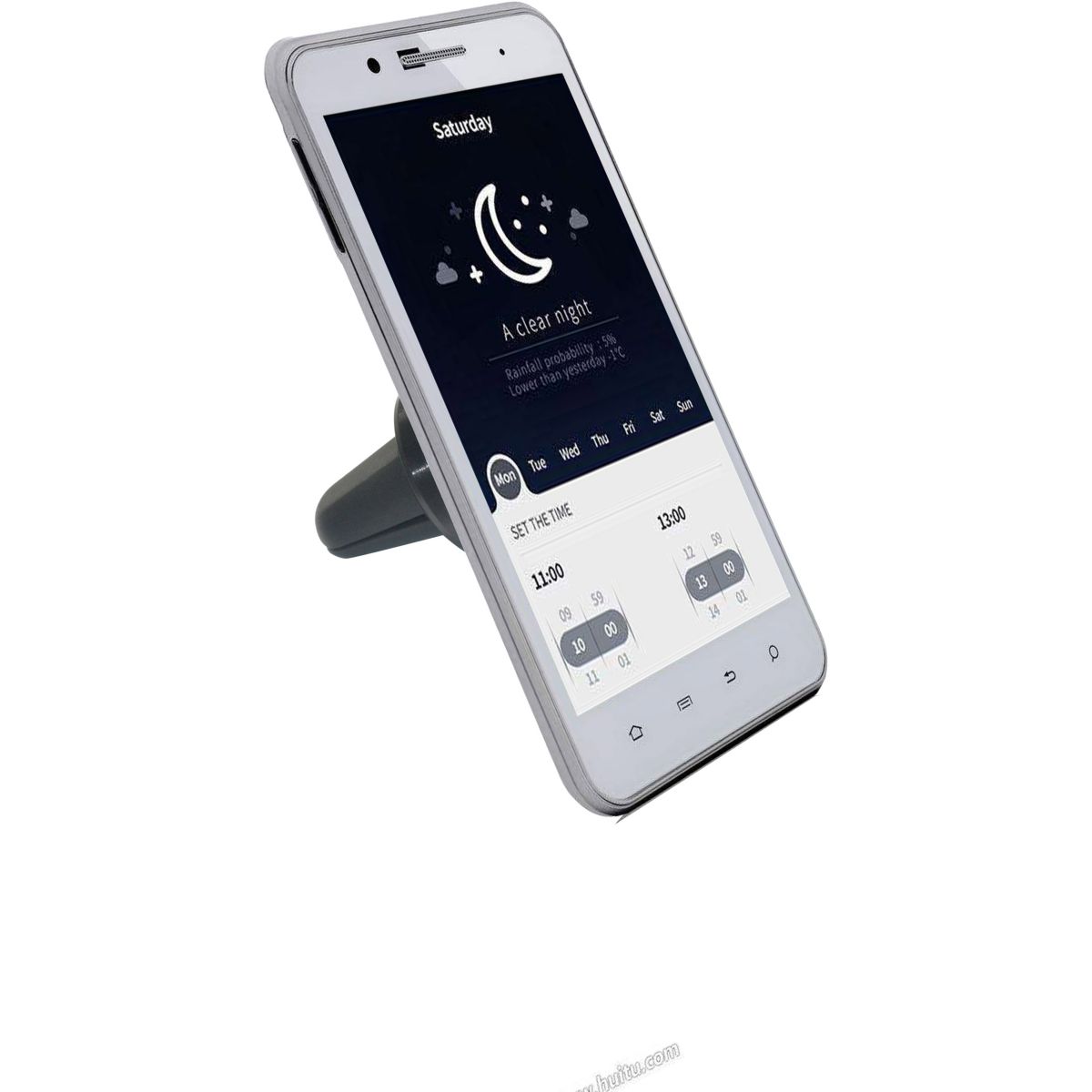 Support smartphone Magnétique grille aération pour voiture couleur unique, ESSENTIEL B