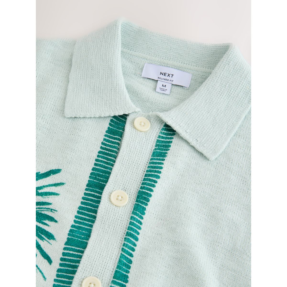 Chemise en maille à imprimé paysage bleu clair, NEXT