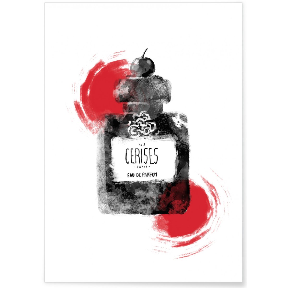 Affiche Eau de parfum Cerise blanc, L'AFFICHERIE