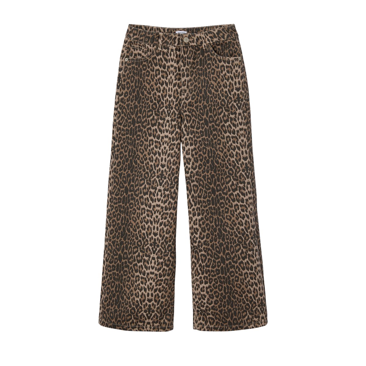Pantalon large léopard beige, JONEN