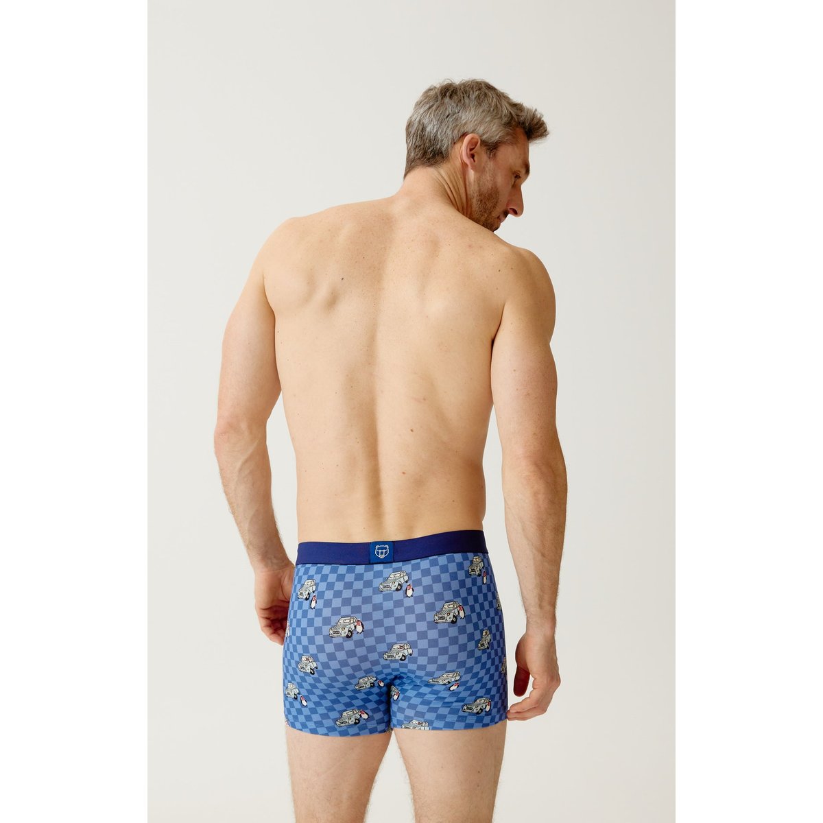 Boxer en jersey de coton imprimé Lent au démarrage bleu, ARTHUR