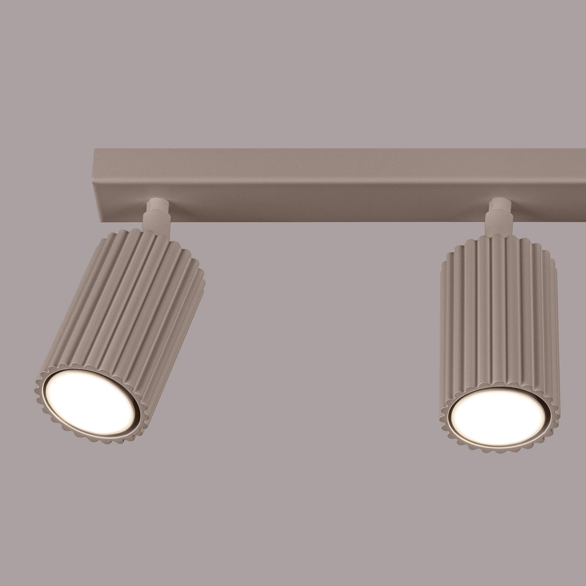 Plafonnier Aluminium Taupe GU10 3 Karbon marron, EDEN