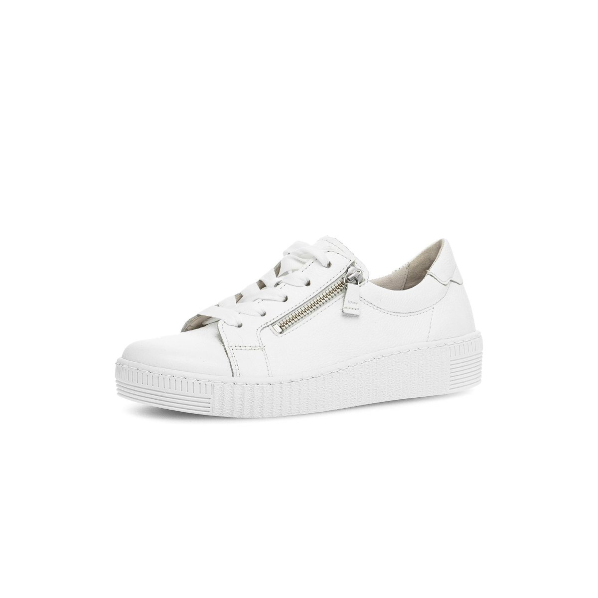 Baskets en cuir à talon compensé blanc, GABOR