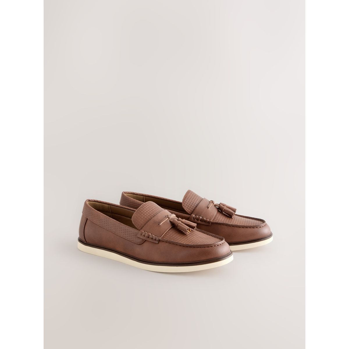 Mocassins à glands gaufrés marron fauve, NEXT