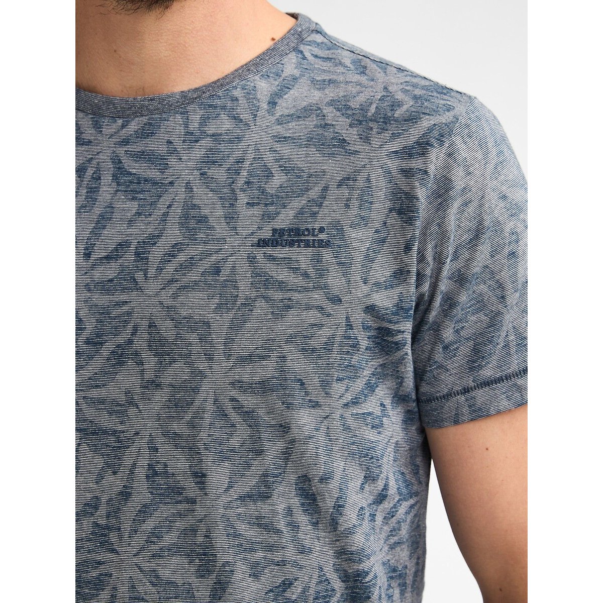 Printed Short Sleeve T-Shirt navy blue, PETROL INDUSTRIES