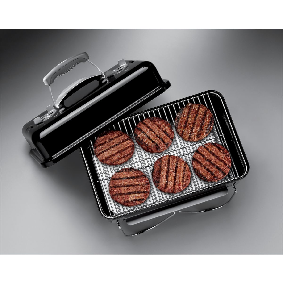 Barbecue charbon Go anywhere Black à poser 42 sm noir, WEBER