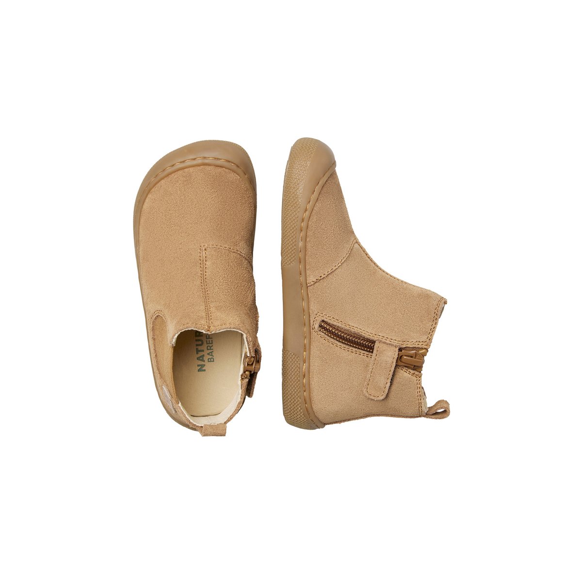 Chaussures premiers pas barefoot en suède BAREFOOT GLITTY marron-, NATURINO