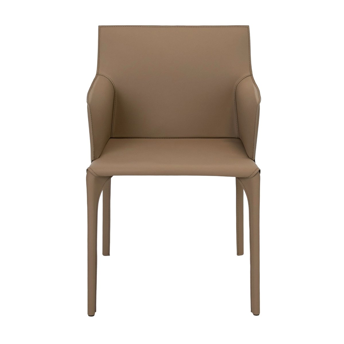 Chaise en cuir régénéré taupe, ANGEL CERDA