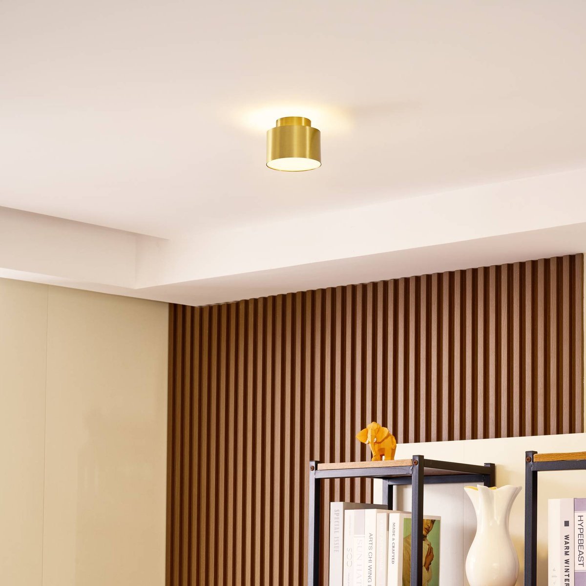 Plafonnier en aluminium moderneLED, Nivoria or, LINDBY