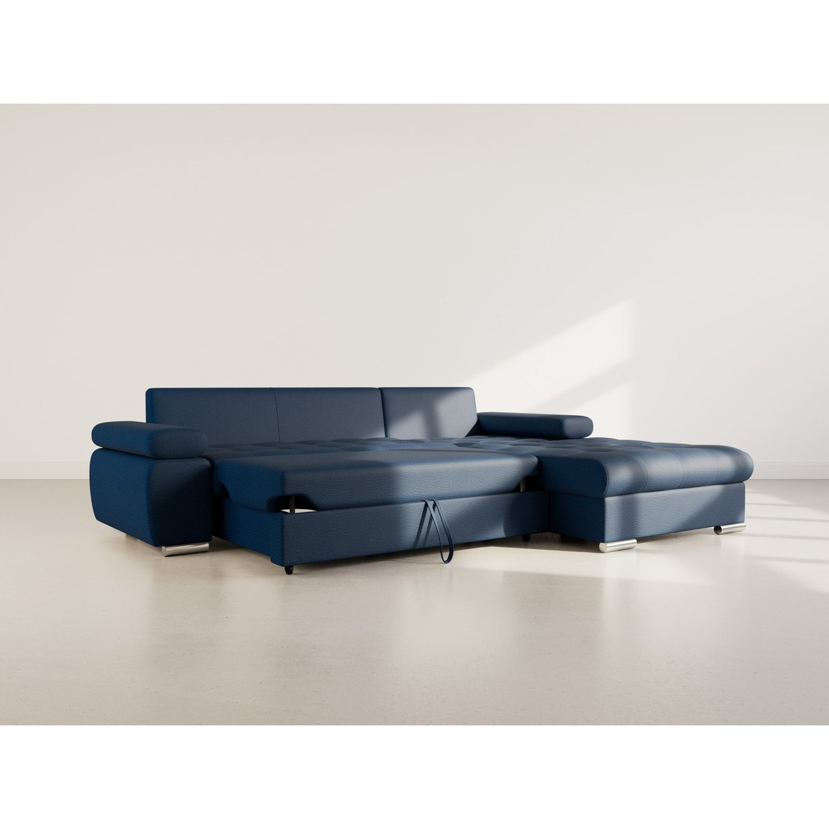 Canapé d'Angle Convertible 4 places - BIANCA bleu marine, BEST MOBILIER