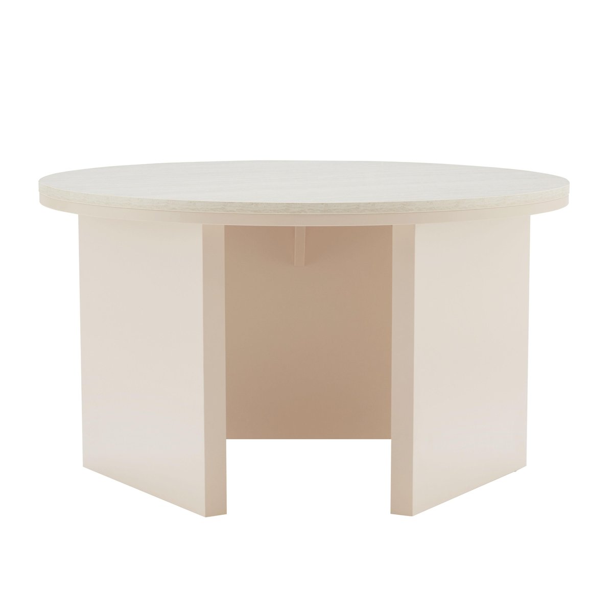 Table basse FSC ronde 80 cm, BONNY crème, OVIALA