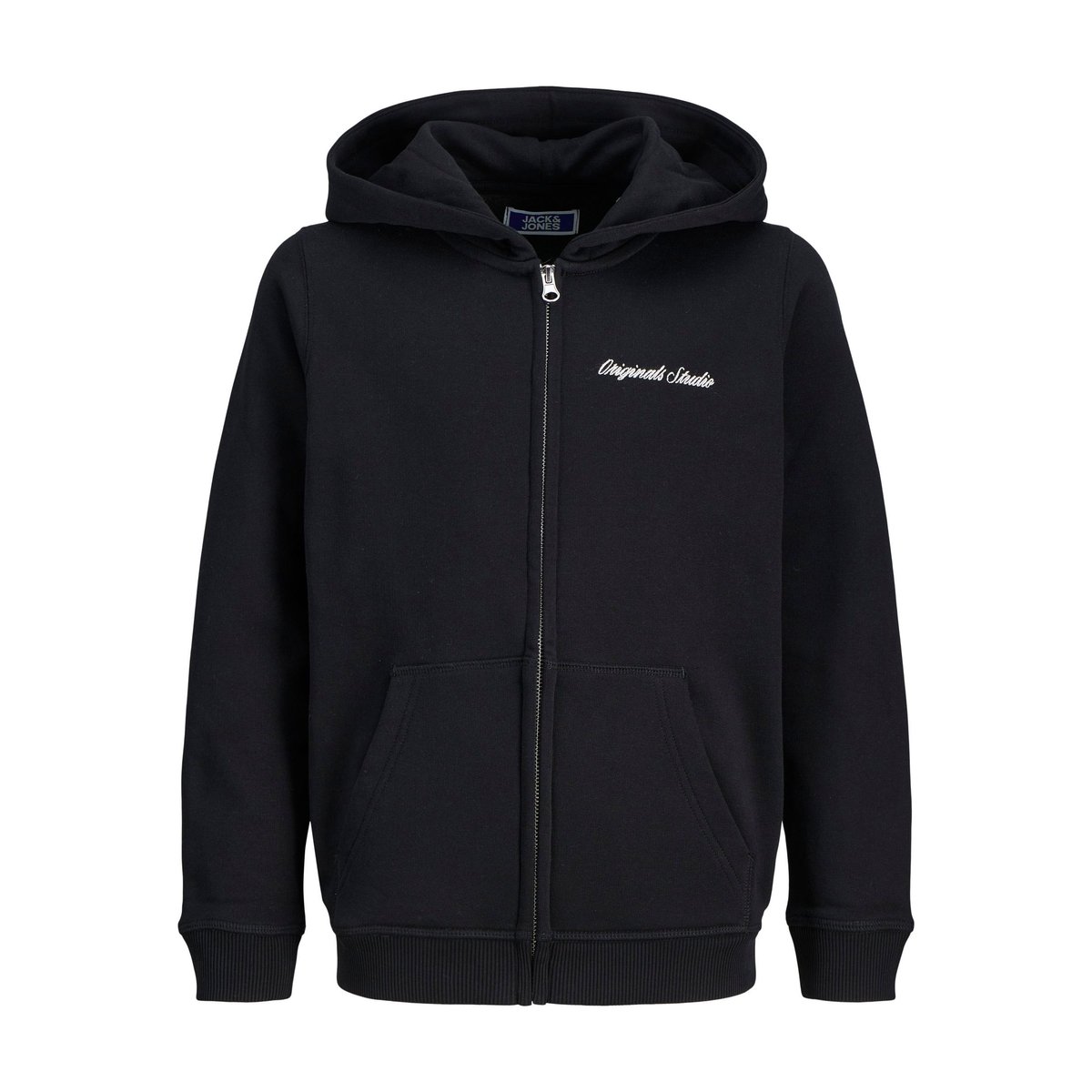 Sweat À Capuche Zippé noire - black, JACK & JONES JUNIOR