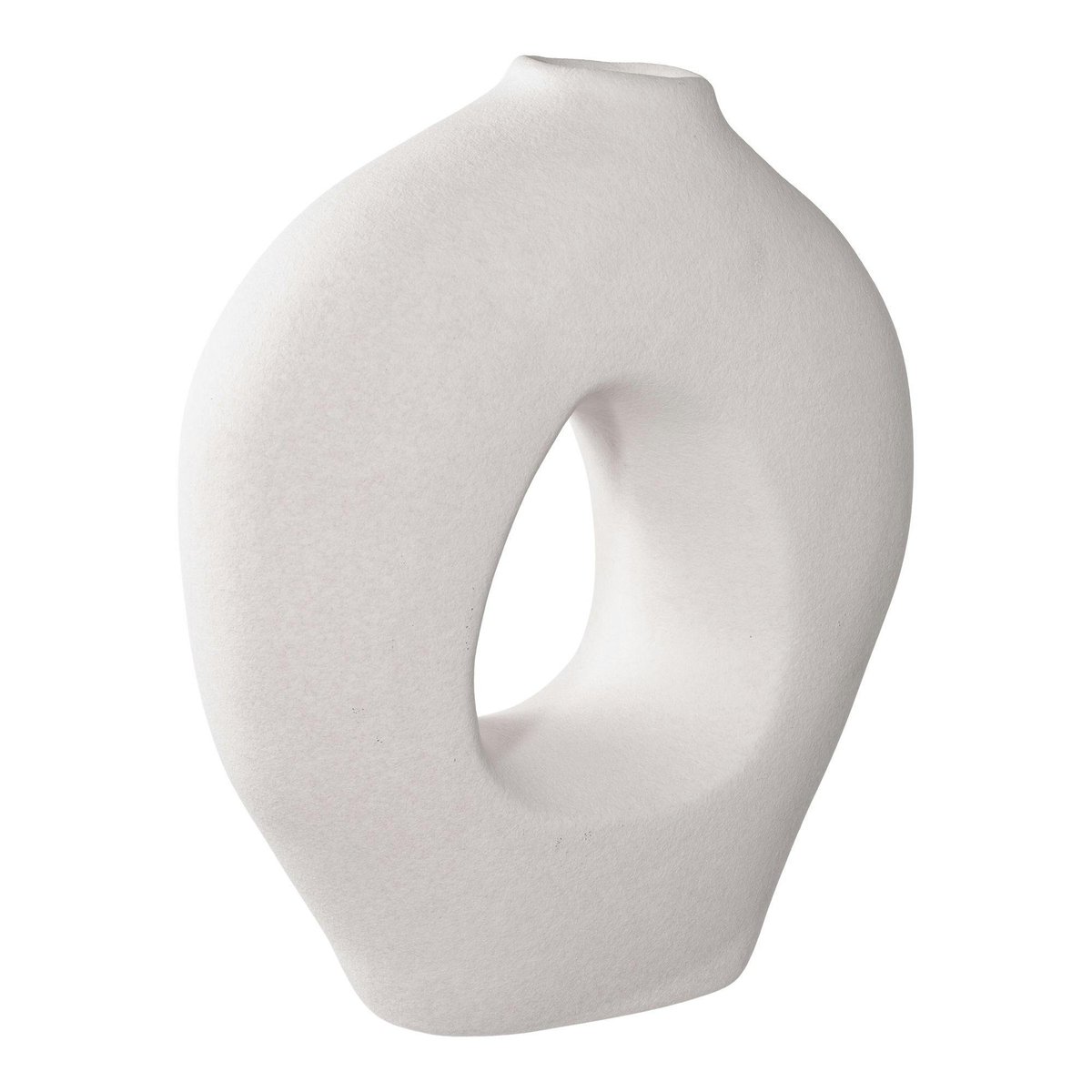 Vase donut en céramique blanche blanc, PIER IMPORT