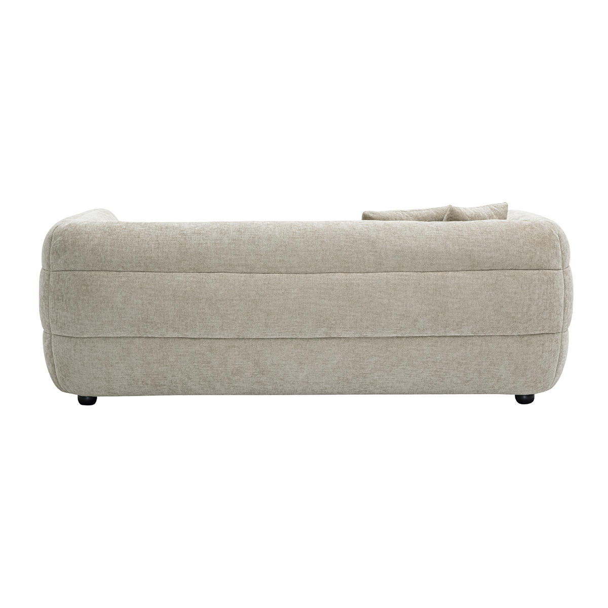 Canapé 3 places et repose pieds en tissu effet velours texturé beige JOYA beige, MILIBOO