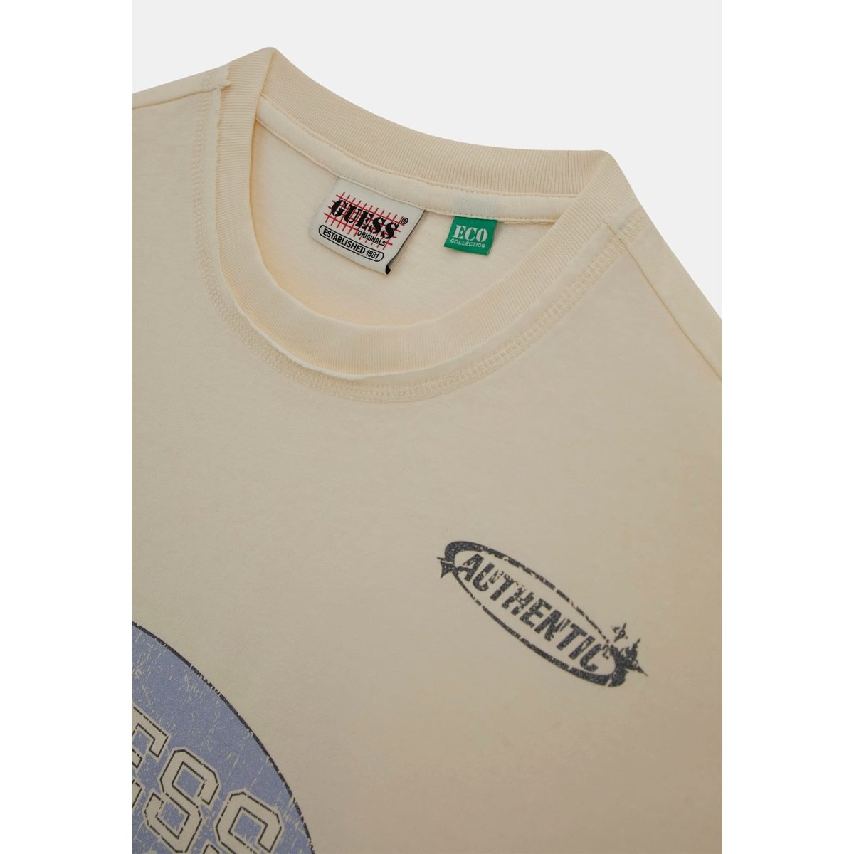 T-Shirt Cropped Imprimé blanc, GUESS