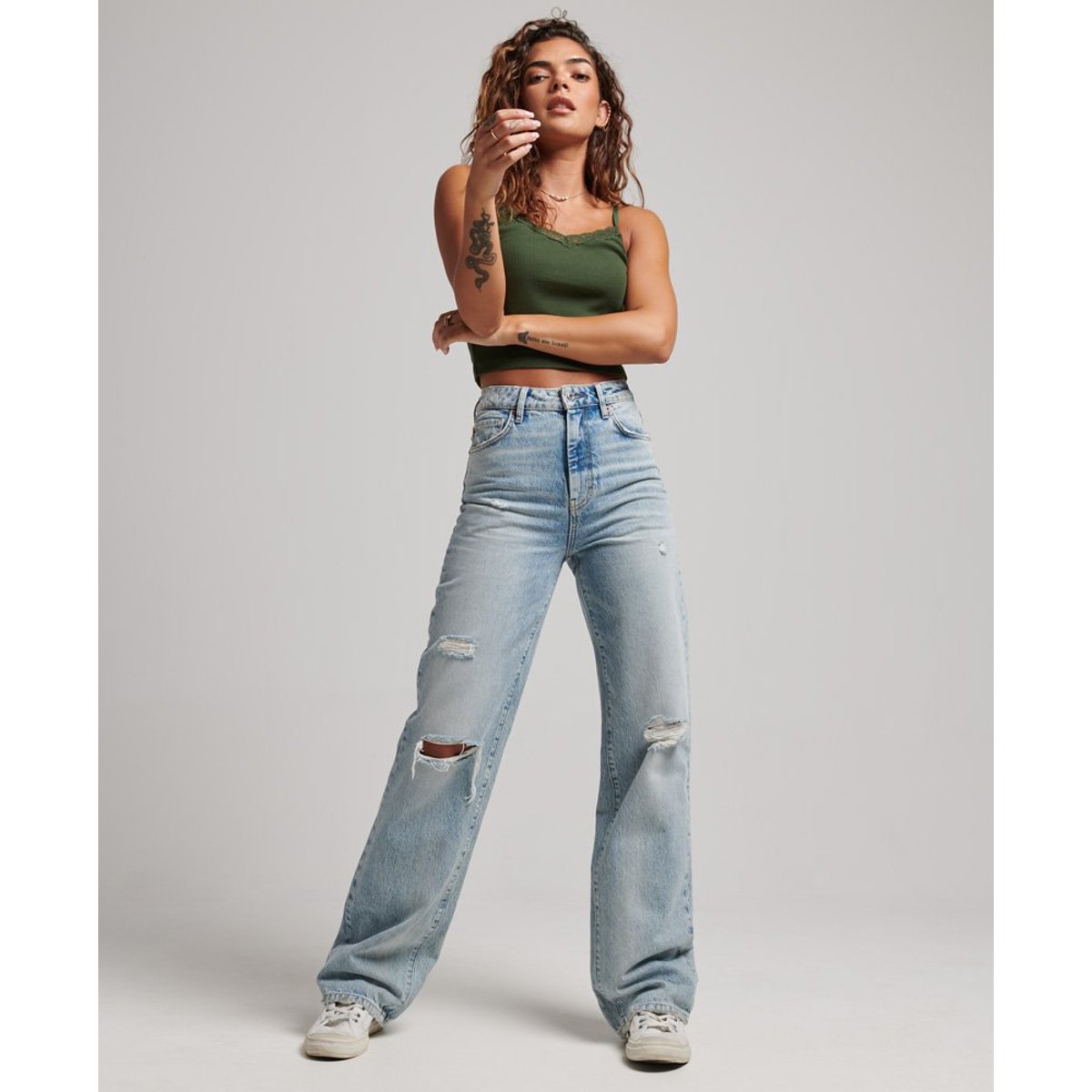 Jean large en coton bio vintage custom spring, SUPERDRY