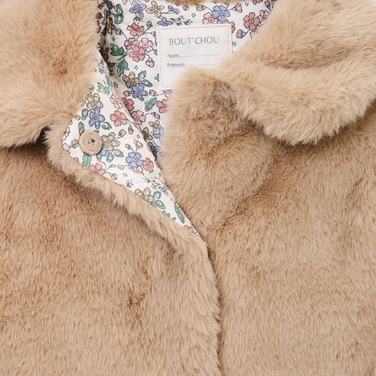 Veste en imitation fourrure cappuccino, BOUT'CHOU