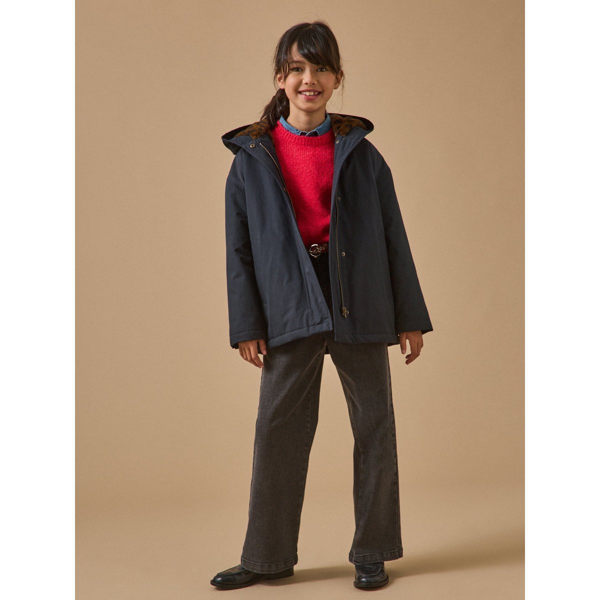 Parka doublée léopard marine, CYRILLUS