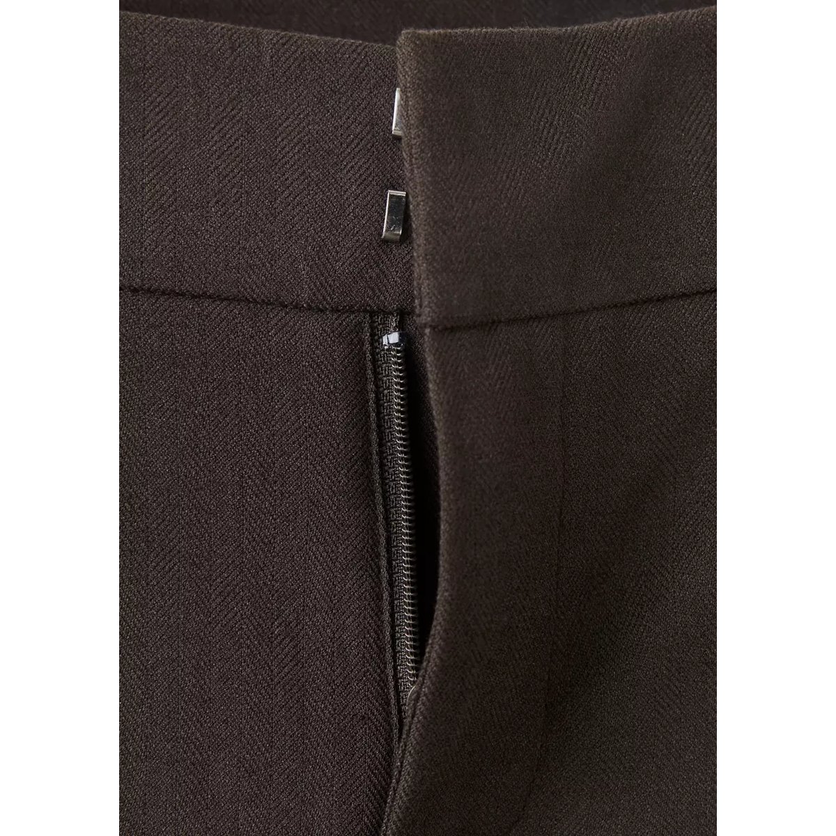 Pantalon droit pinces marron, MANGO TEEN