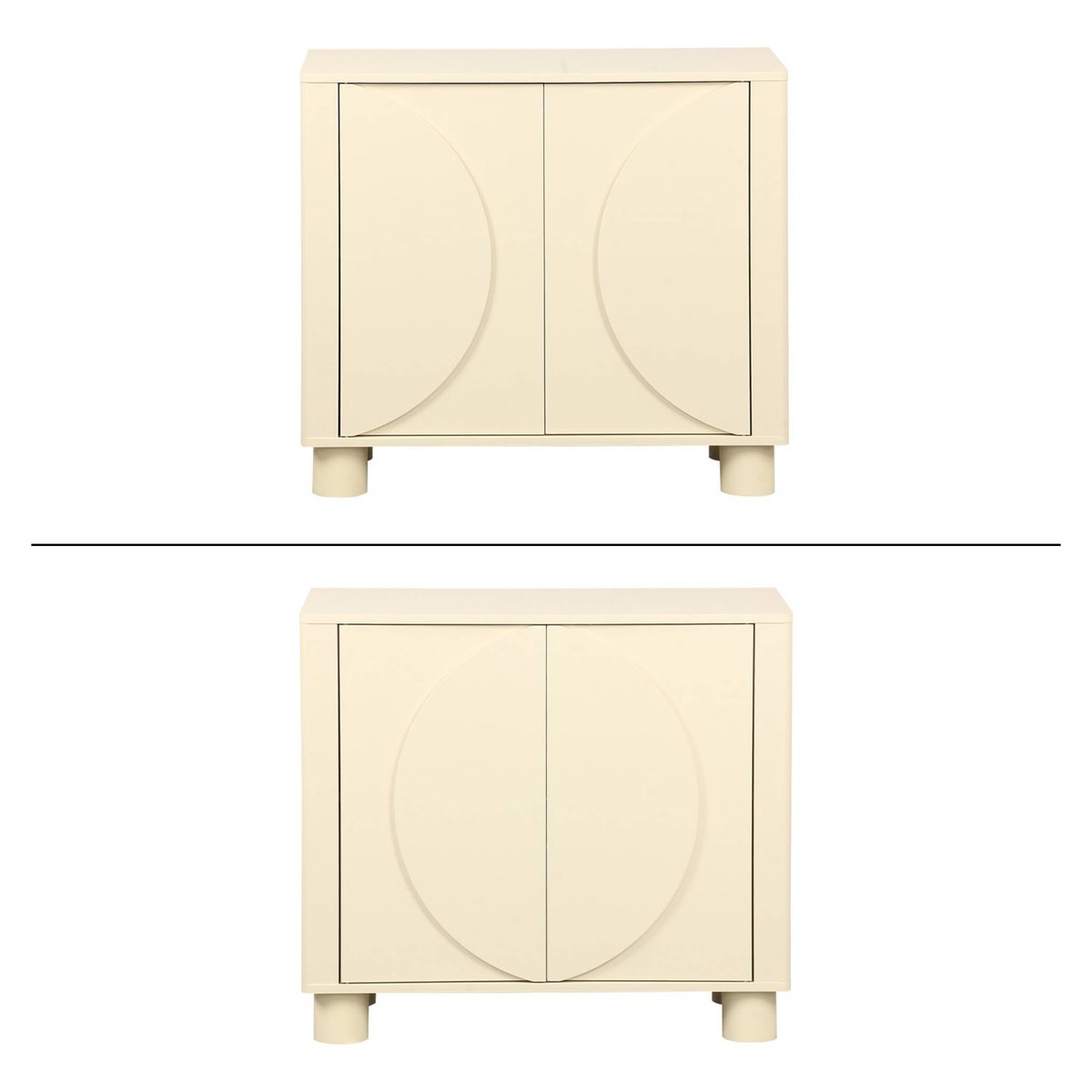 Buffet décor bois 2 portes réversibles 80cm PONDI beige, SWEEEK