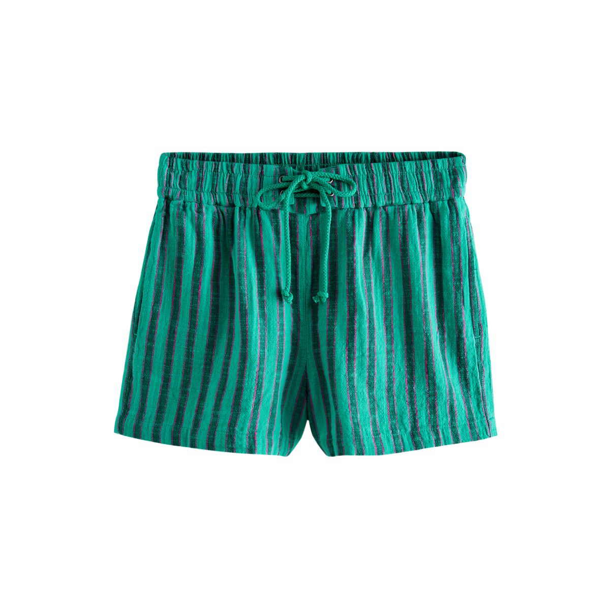 Short de bain en double gaze vert à rayures, NEXT