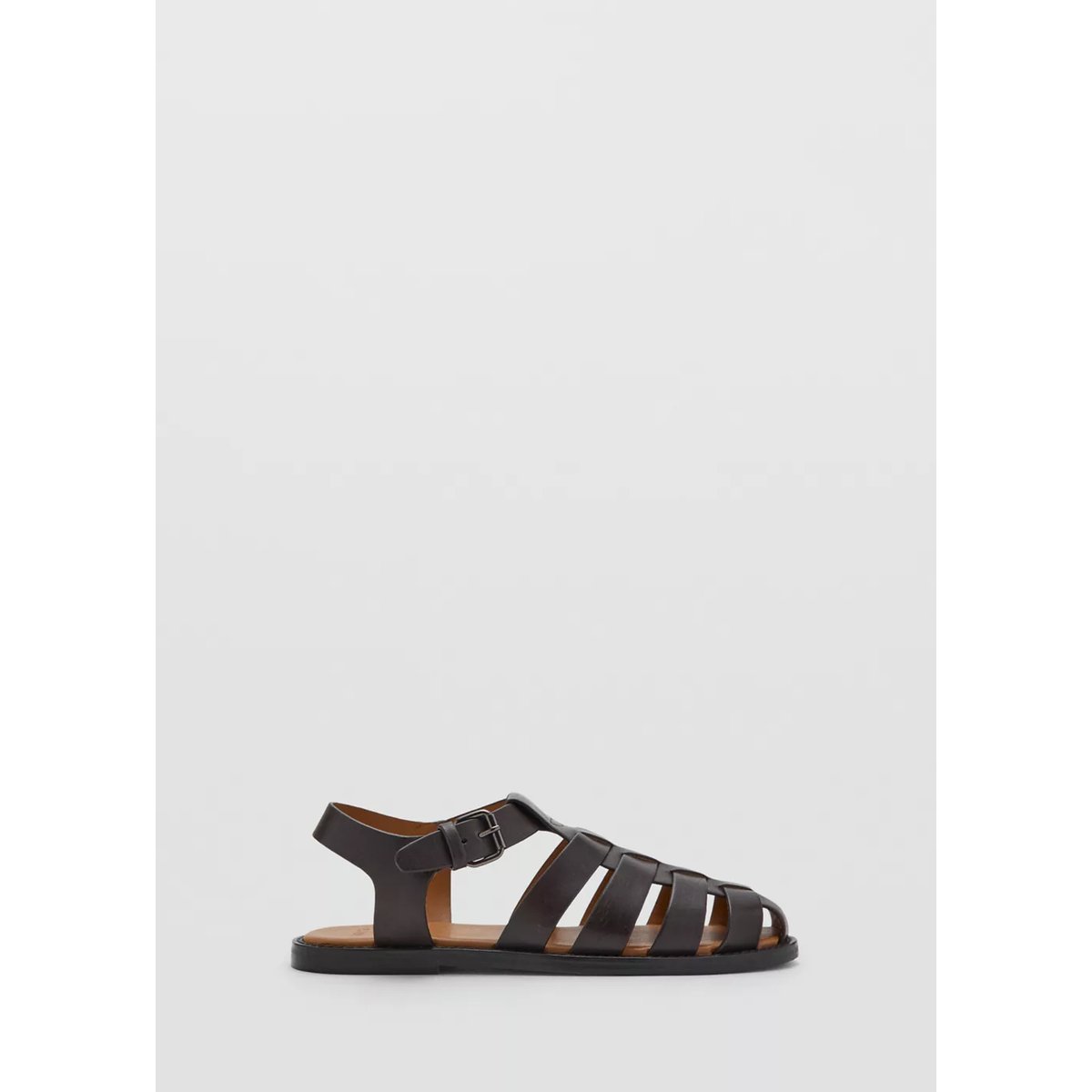 Sandales Méduse 100 % cuir marron, MANGO MAN