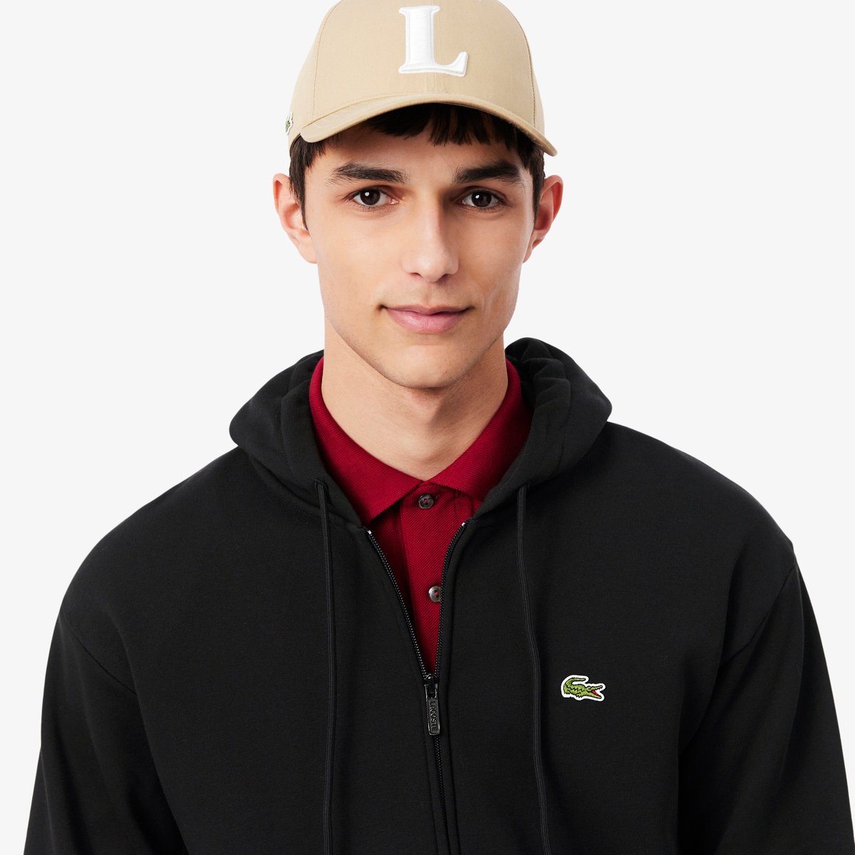Sweatshirt à capuche molleton noir-031, LACOSTE