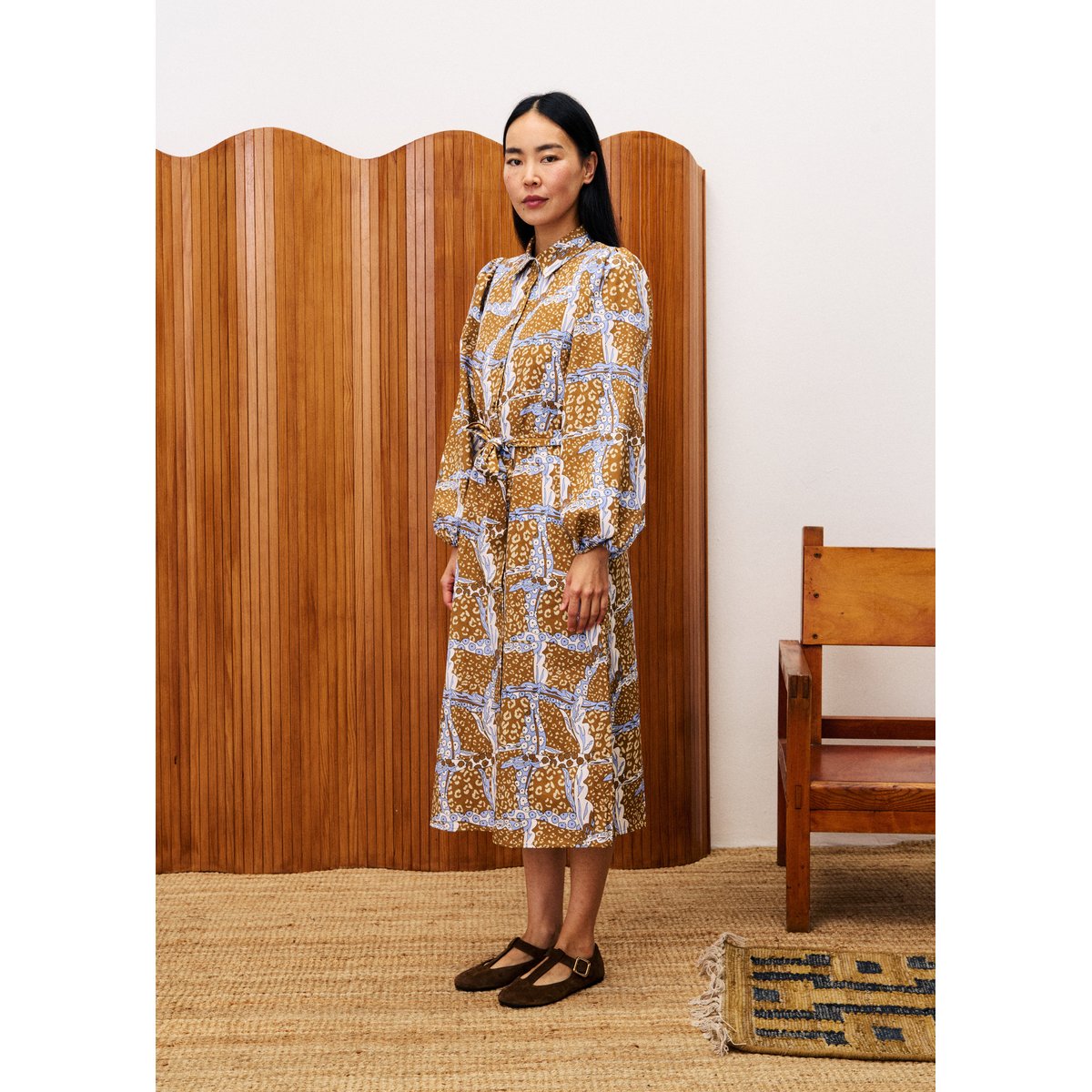 Robe en coton BENGAL leo marron ocre, FRNCH