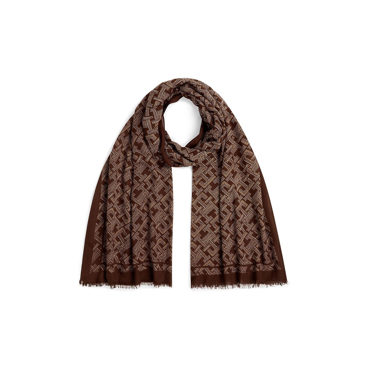 Écharpe imprimée Monogram marron, TOMMY HILFIGER