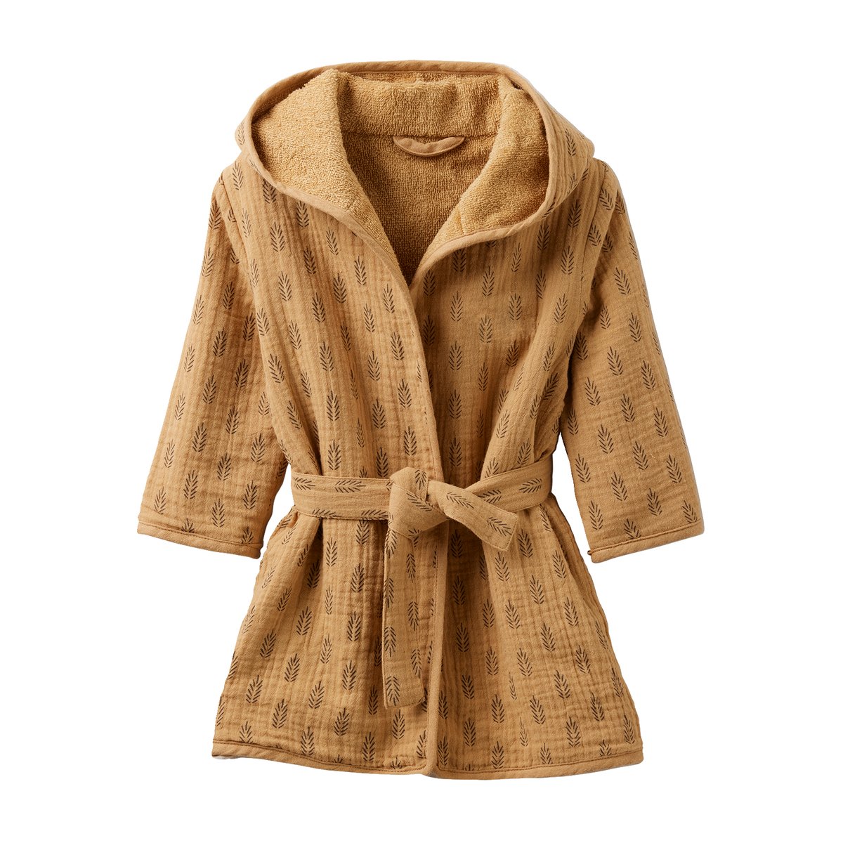 Peignoir de bain en gaze de coton ETHNIC ocre, VERTBAUDET