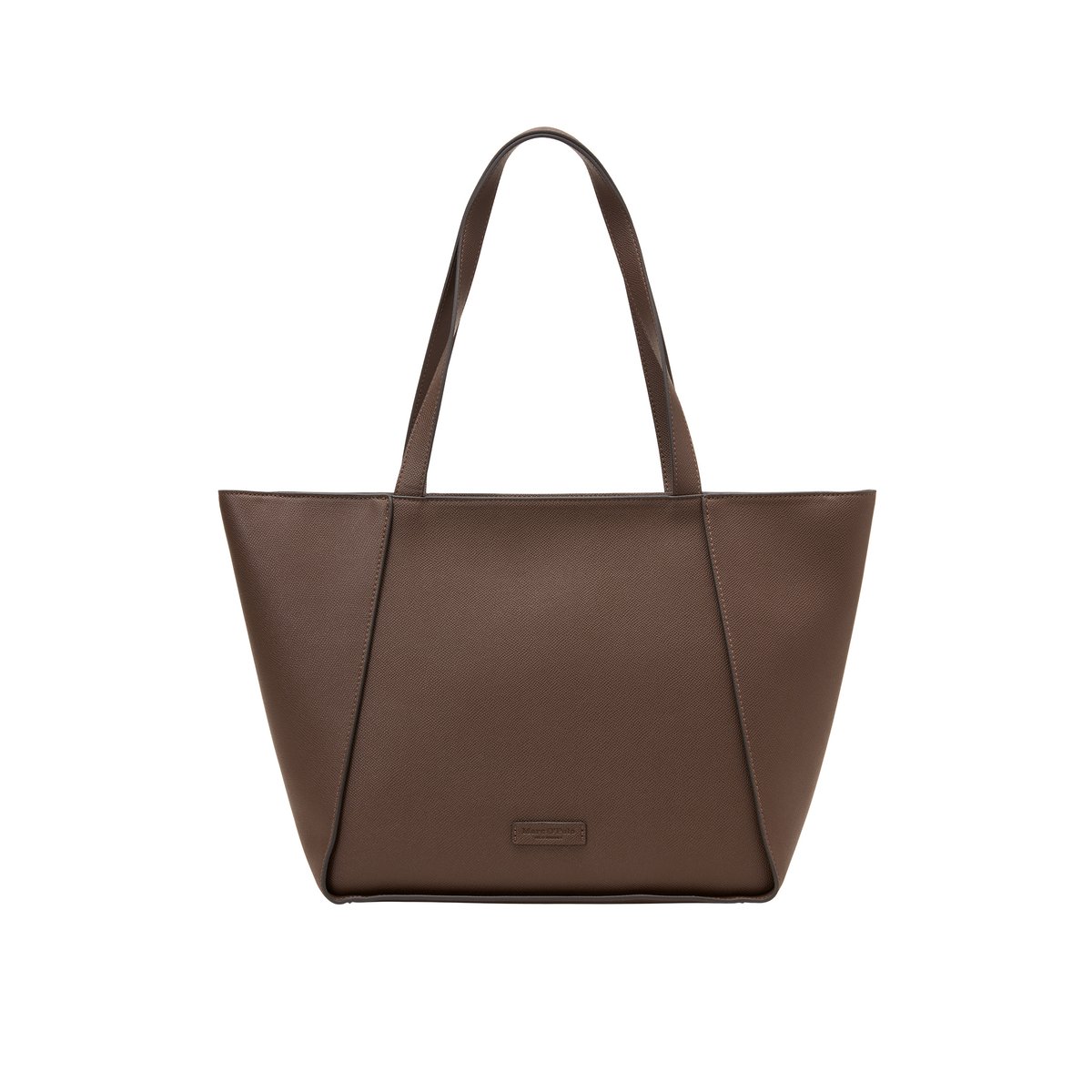 Sac cabas modèle Vera fabriqué à partir d'un substitut de cuir en polyester recyclé marron foncé, MARC O'POLO