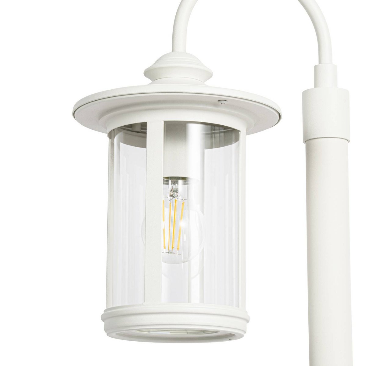 Luminaire extérieur en aluminium antique blanc, transparent, LINDBY