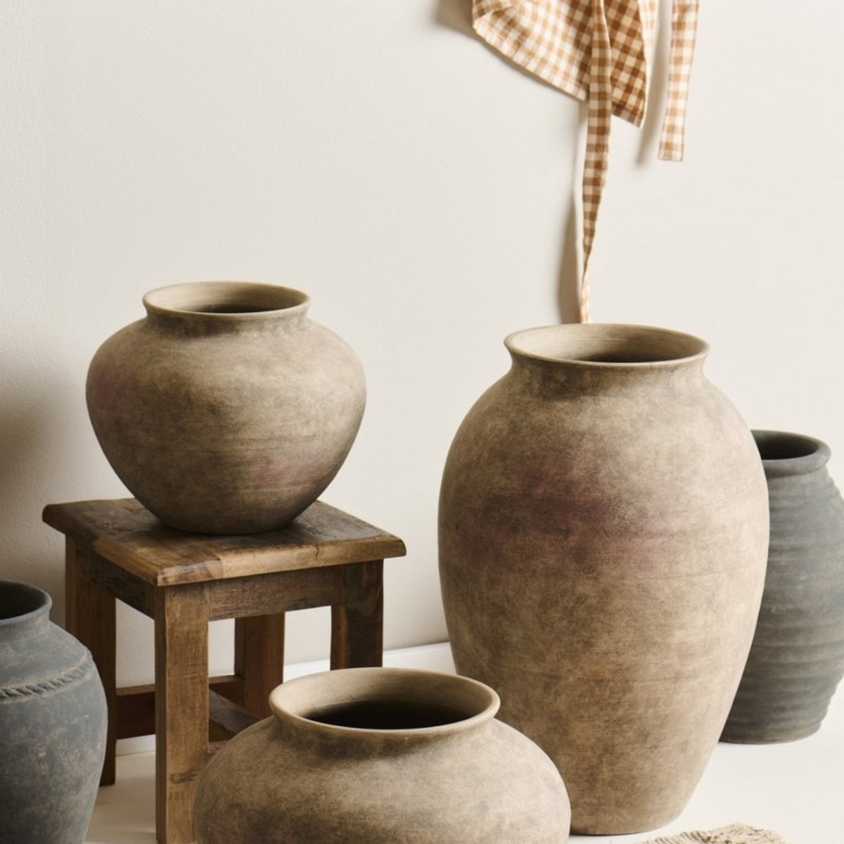 Tabouret bois rustique recyclé bois foncé, IB LAURSEN