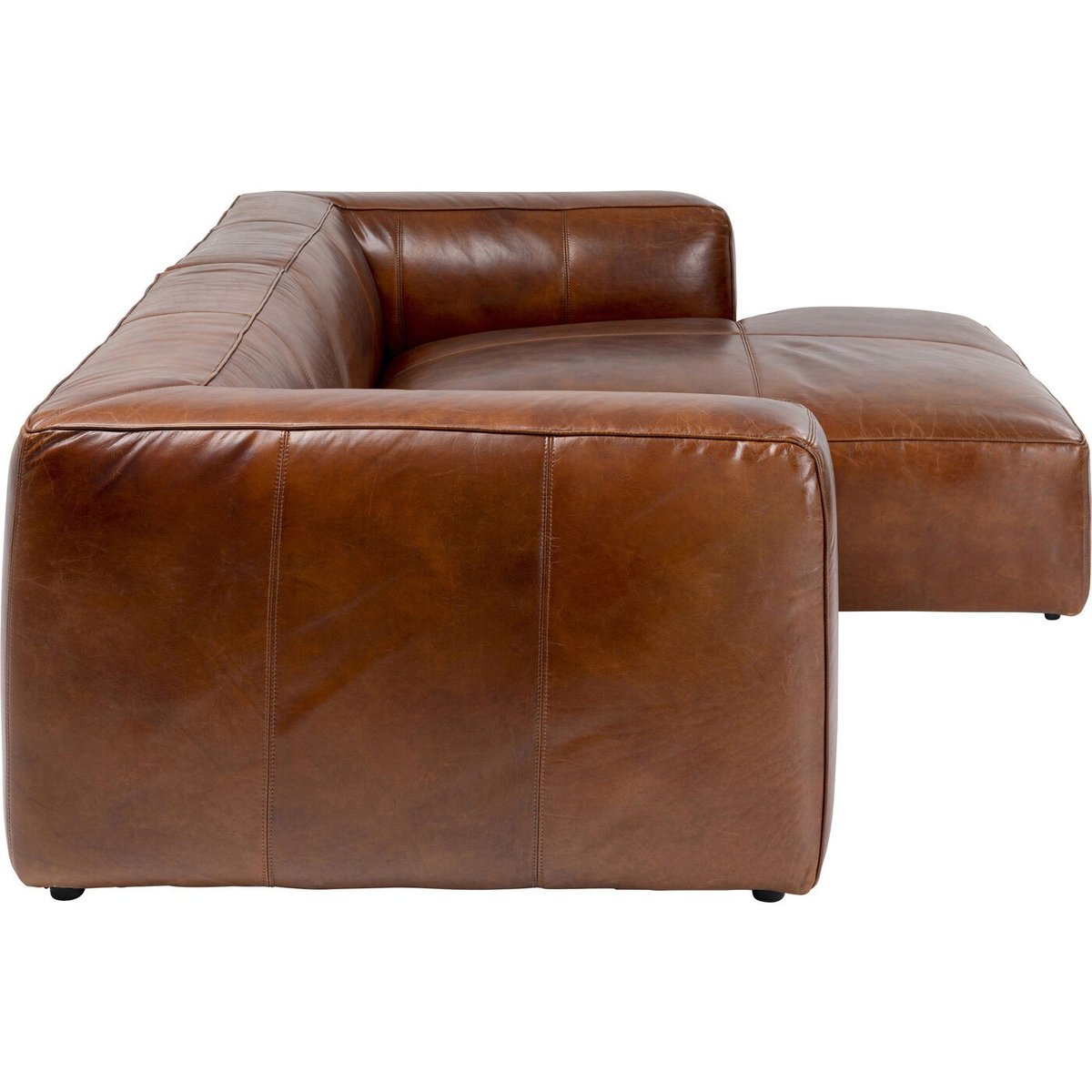 Canapé d'angle en cuir, CUBETTO marron, KARE DESIGN