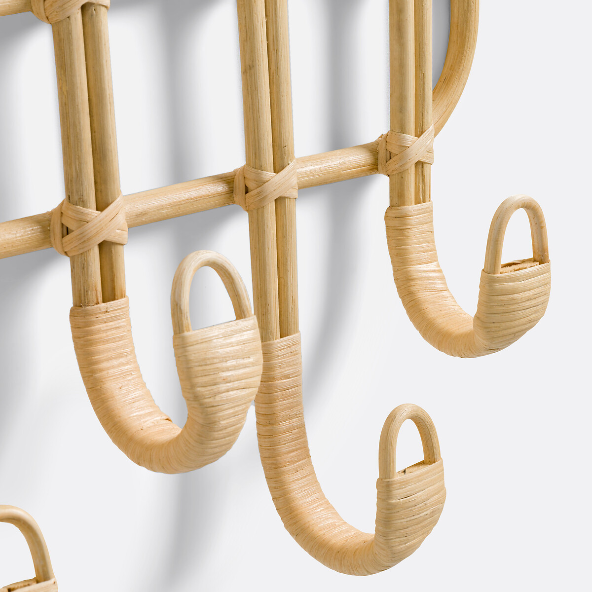 Miya 5 Double Hook Rattan Wall Rack natural, LA REDOUTE INTERIEURS
